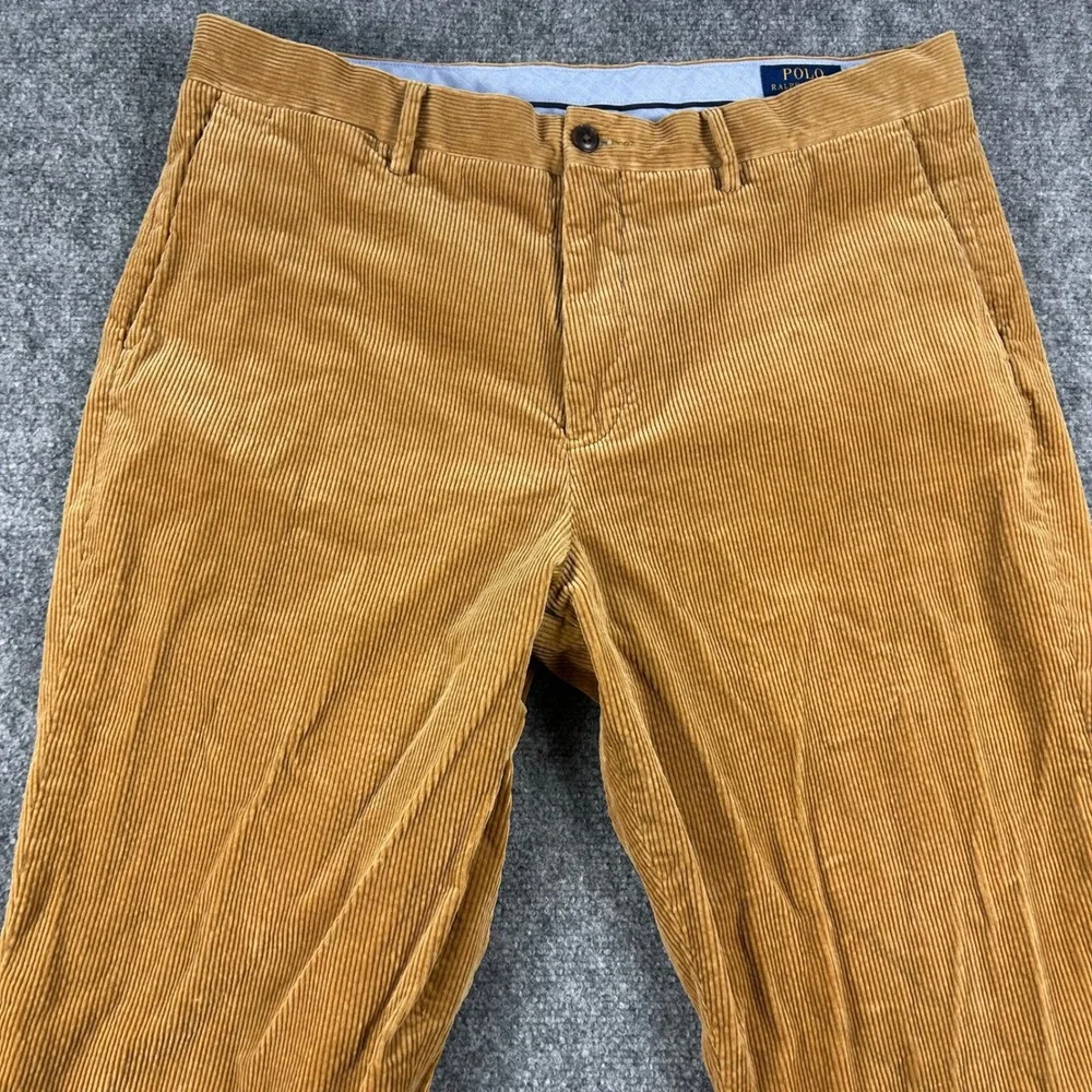Polo Ralph Lauren Corduroy Pants‎ Mens 36x32 Tan Stretch Classic Fit Trousers